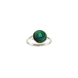 Pāua Ring Round in Sterling Silver