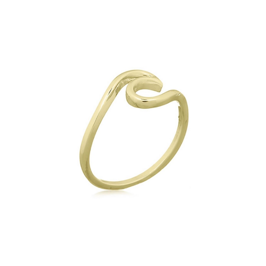 Wave ring 18ct gold plated