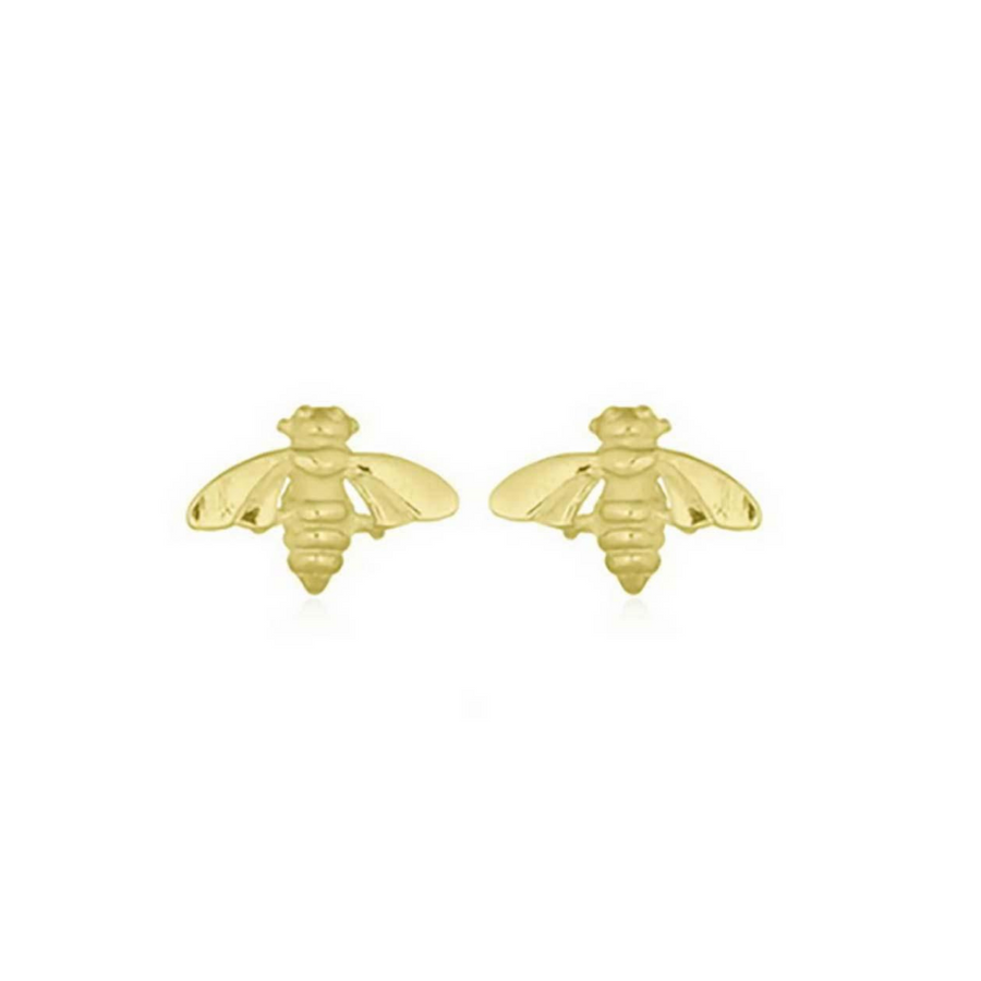 Tiny Honey Bee Gold Plated Stud Earrings