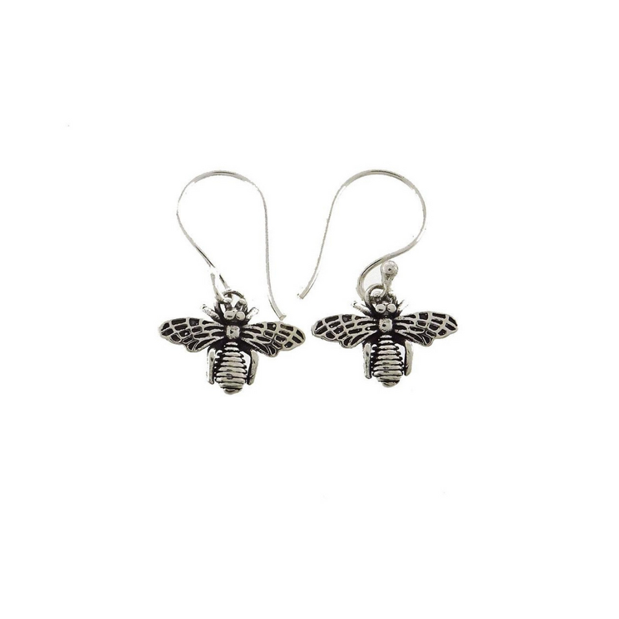 Sterling Silver Honey Bee Drop Earrings Whangamata Souvenir