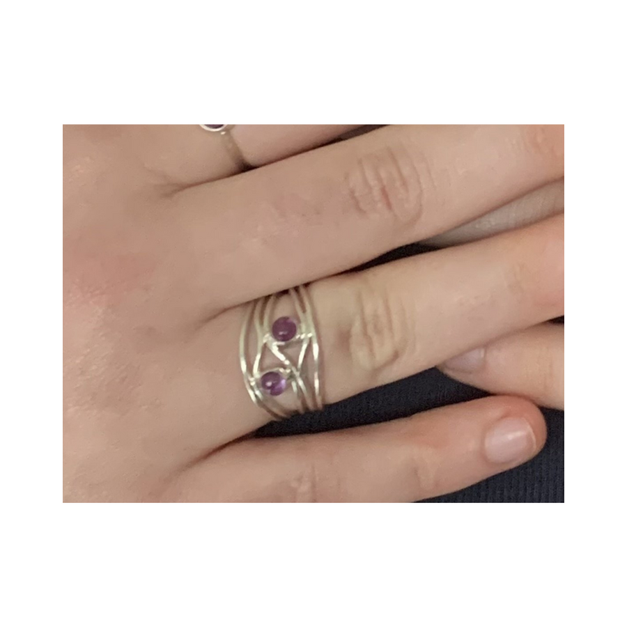Sterling Silver Amethyst Multiband Ring