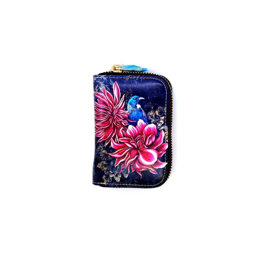 Leather Card Holder - Anita Madhav Tui in Dahlias