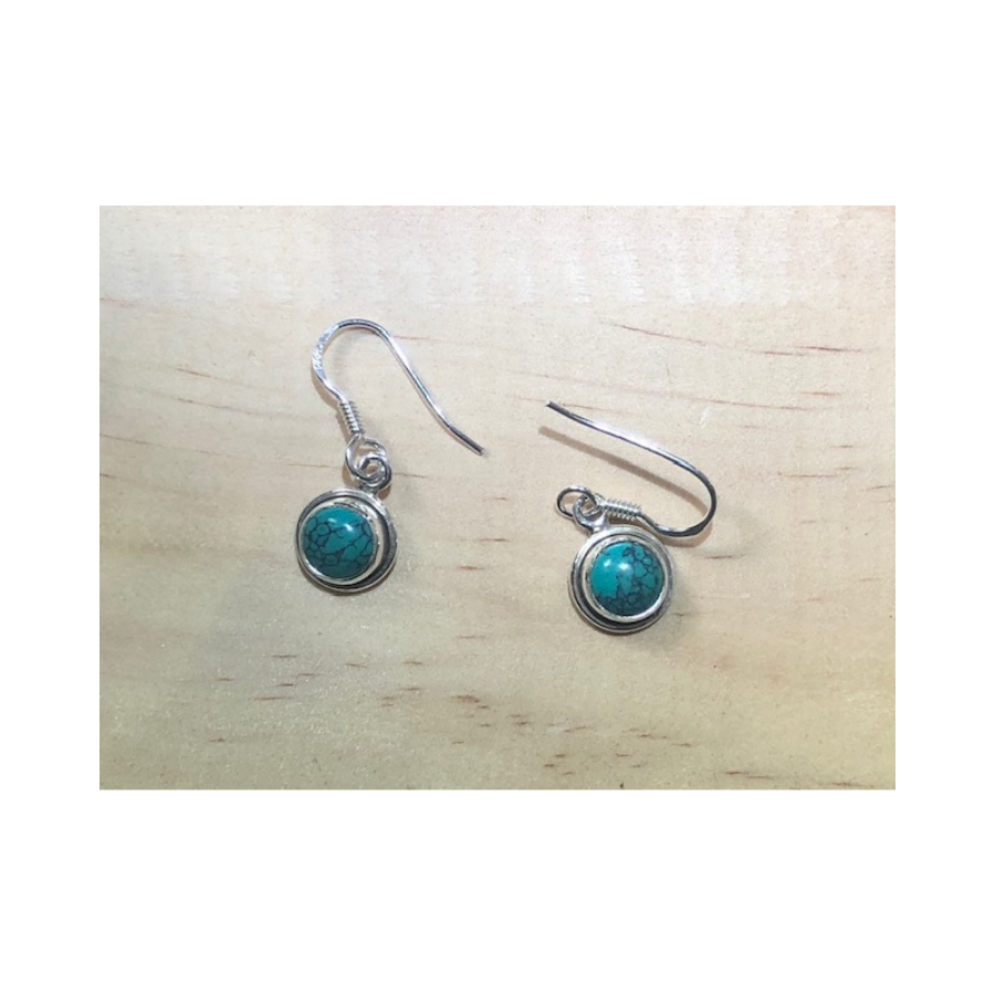 Sterling Silver Turquoise 8mm Round Earrings