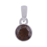 Sterling Silver Smoky Topaz 8mm Round Pendant