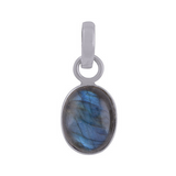 Sterling Silver Labradorite 12x10mm Oval Pendant