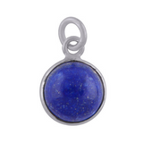 Sterling Silver Lapis 8mm Round Pendant