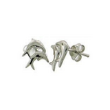 Sterling Silver Dolphin Stud Earrings
