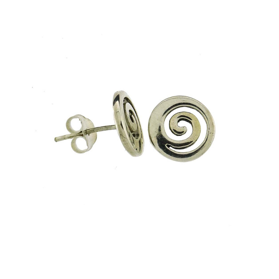 Sterling Silver Spiral Stud Earring