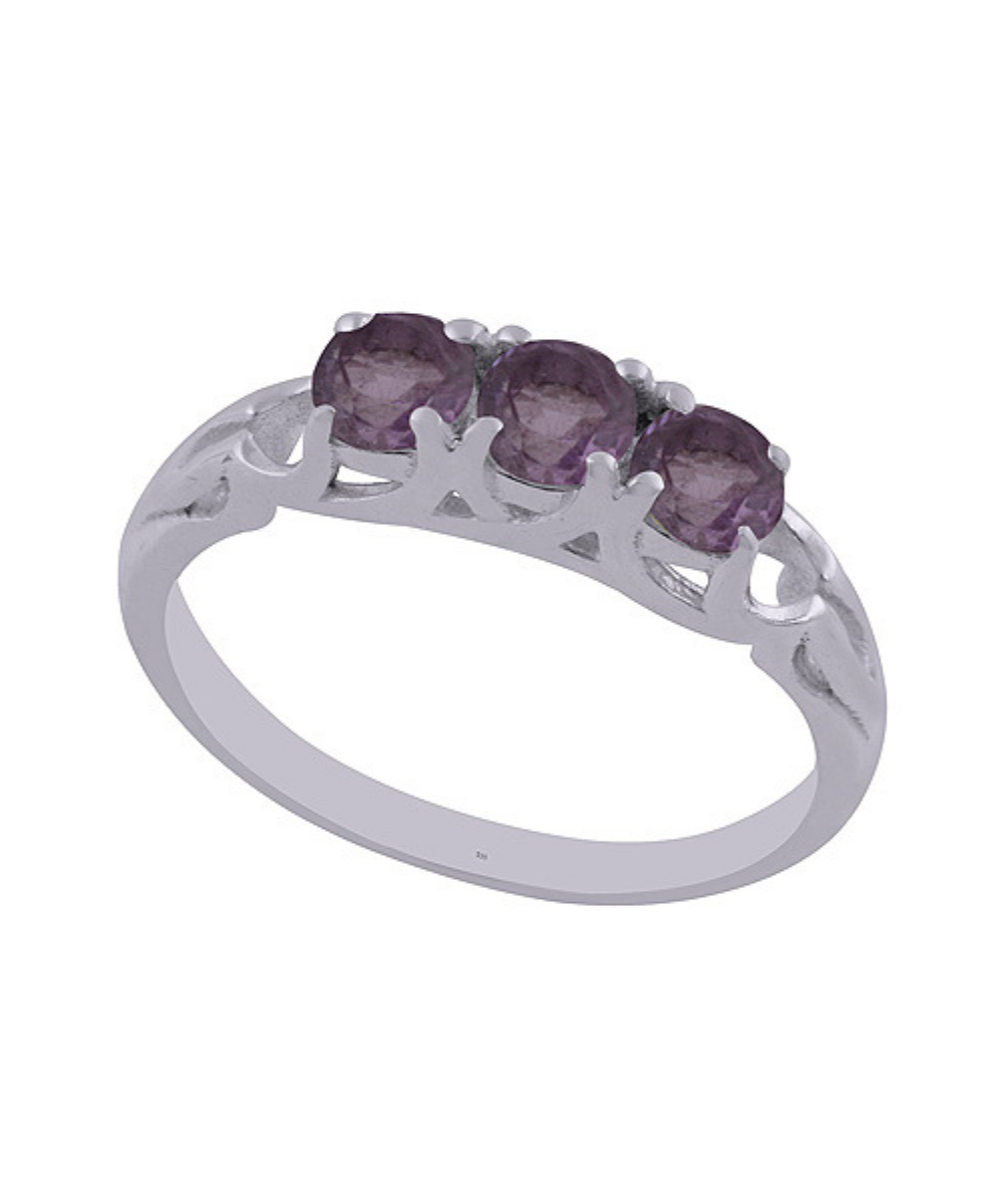 Amethyst 3 Stone Ring
