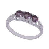 Amethyst 3 Stone Ring