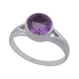 Amethyst 9mm facet Ring