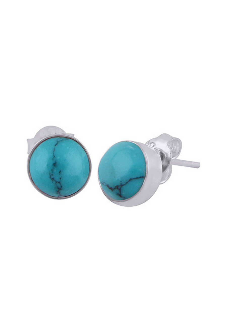 Turquoise Stud in Sterling Silver