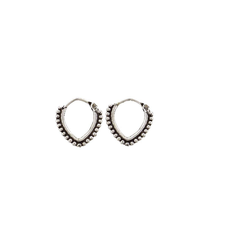 Sterling Silver Boho hoop Huggie Style Earrings