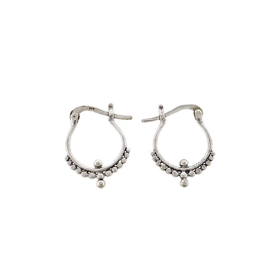 Sterling Silver Boho Style Hoop Earrings