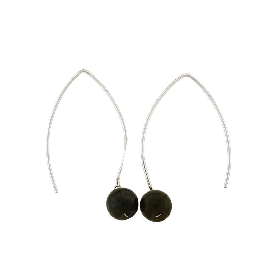 Jade & Sterling silver earrings