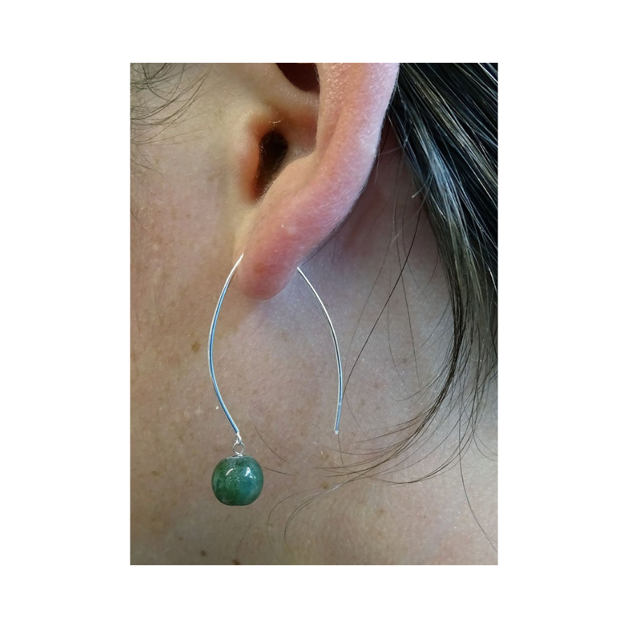Jade & Sterling silver earrings