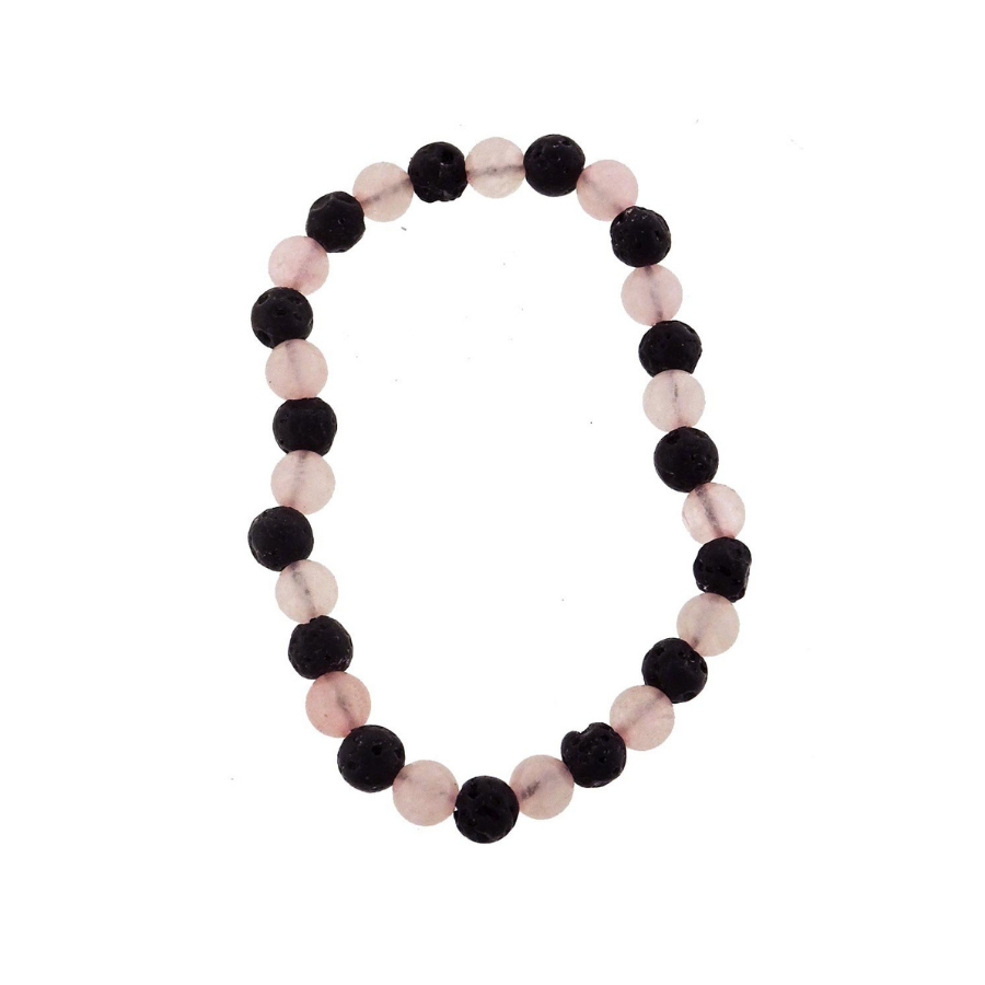 Rose Quartz & Lava Bracelet