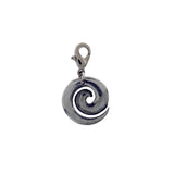 Charm pewter open spiral koru