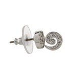 Silver stud earring spiral