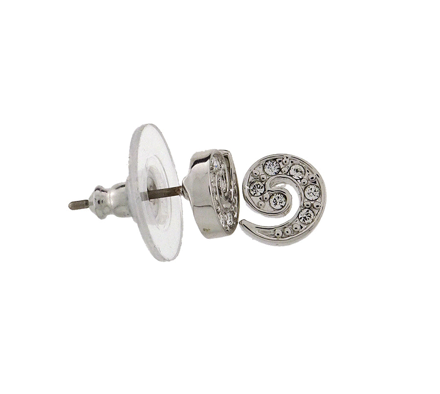 Silver stud earring spiral