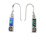 Pāua earring with spiral