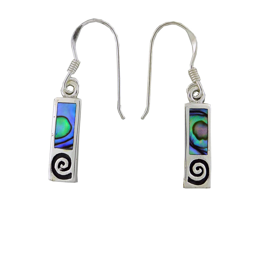 Paua earring with spiral