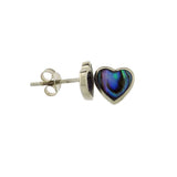 Pāua stud earring  heart