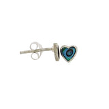 Pāua stud earring  heart