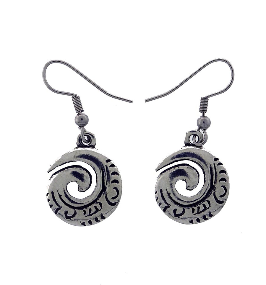 Pewter earrings spiral