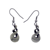 Pewter earrings triple twist