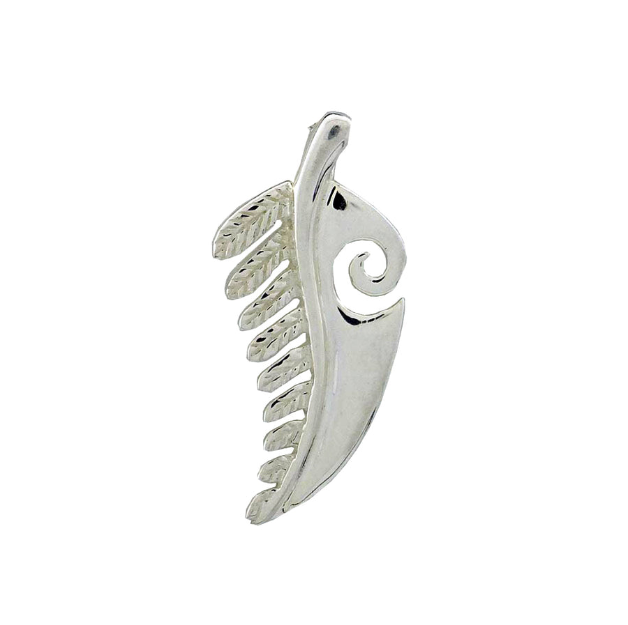 Silver pendant fern & spiral