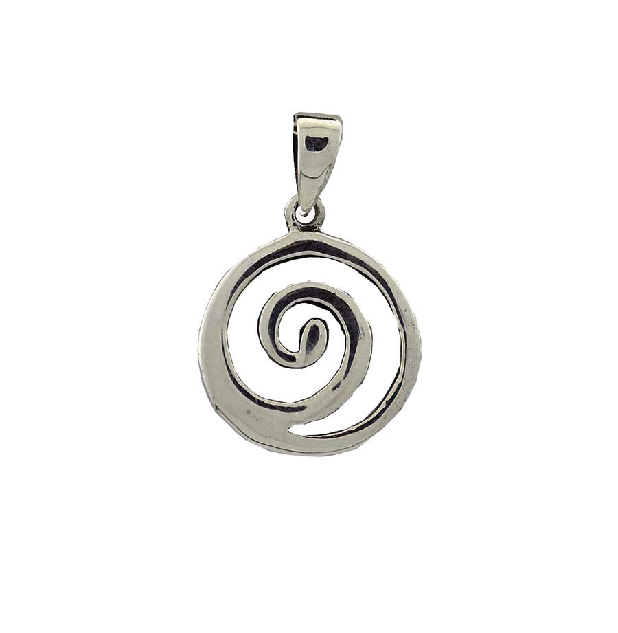 Silver pendant spiral closed