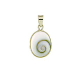 Cats Eye Pendant Oval Spiral Sterling Silver